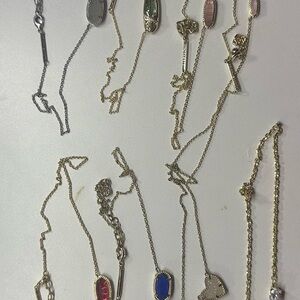 Kendra Scott Gold and Silver Necklaces with Red, Blue, and Pink Accents